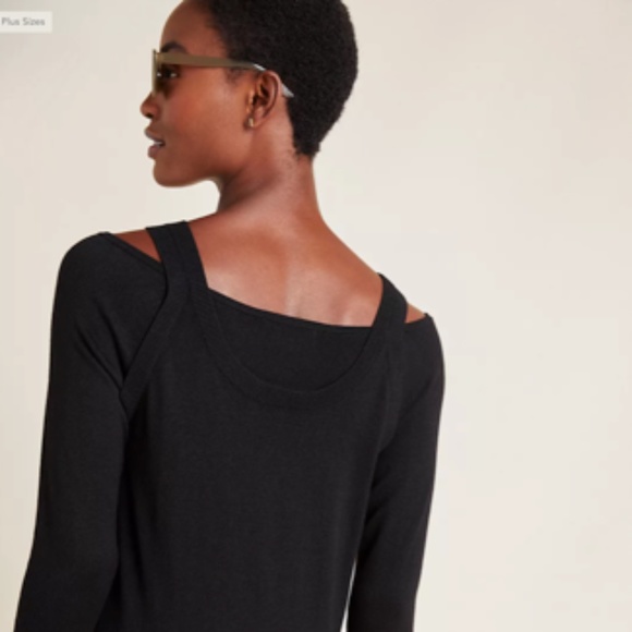 Anthropologie Jamie Open-Shoulder Knit Top Size SP - Picture 2 of 7
